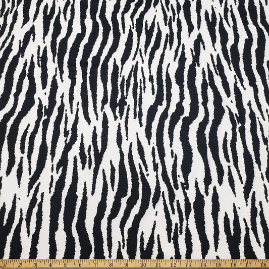 Bold Black & White Animal Print Nylon Spandex Fabric