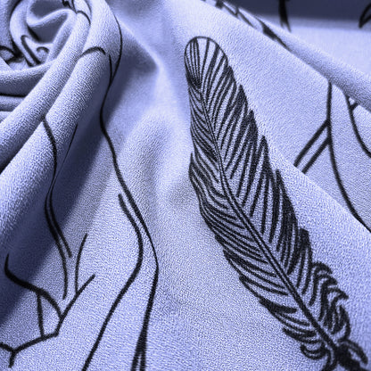 Rich Lavender Mist Pebble Crepe de Chine Fabric - Mystical Magical Spiritual Print