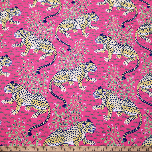 Unique Vintage Japanese-style Leopards Drawing Print 4-Way Stretch Nylon Spandex Fabric