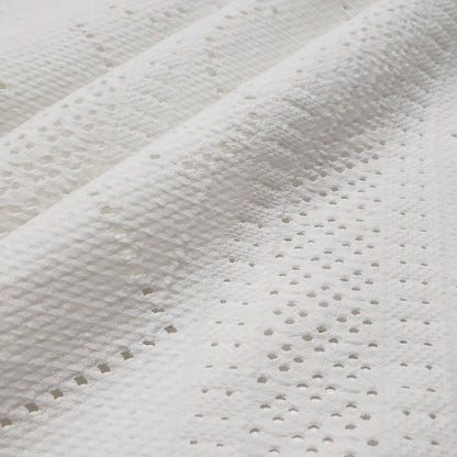 Off White Faux Crochet 4-Way Stretch Nylon Spandex Fabric