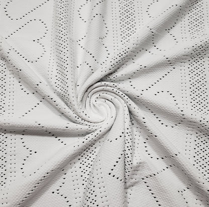 Off White Faux Crochet 4-Way Stretch Nylon Spandex Fabric