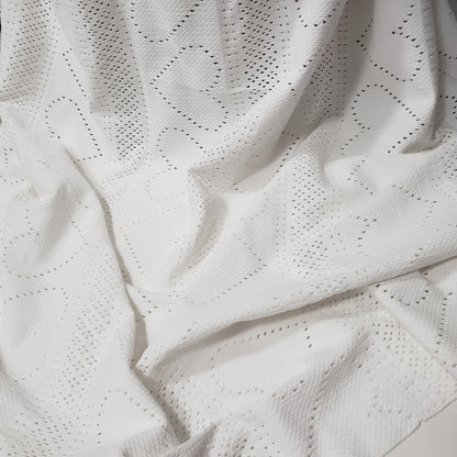 Off White Faux Crochet 4-Way Stretch Nylon Spandex Fabric