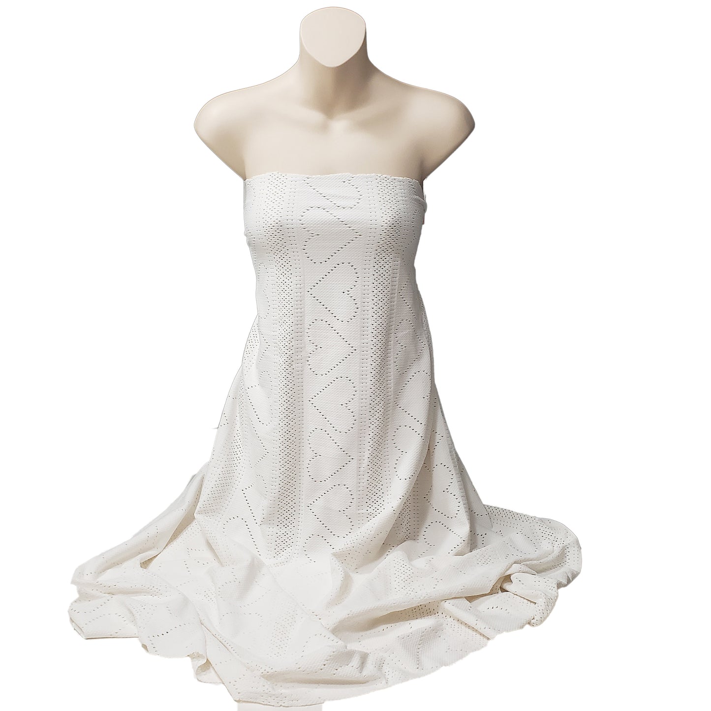 Off White Faux Crochet 4-Way Stretch Nylon Spandex Fabric