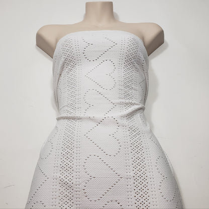 Off White Faux Crochet 4-Way Stretch Nylon Spandex Fabric