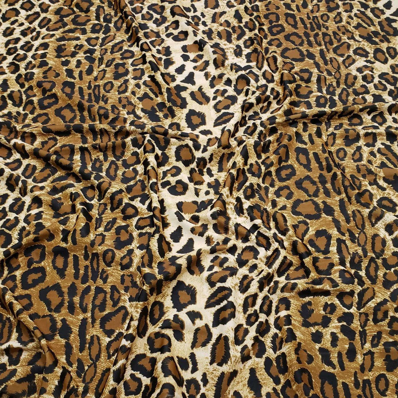 Luxury Leopard Print 4-Way Stretch Nylon Spandex Fabric