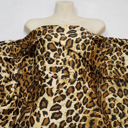 Luxury Leopard Print 4-Way Stretch Nylon Spandex Fabric
