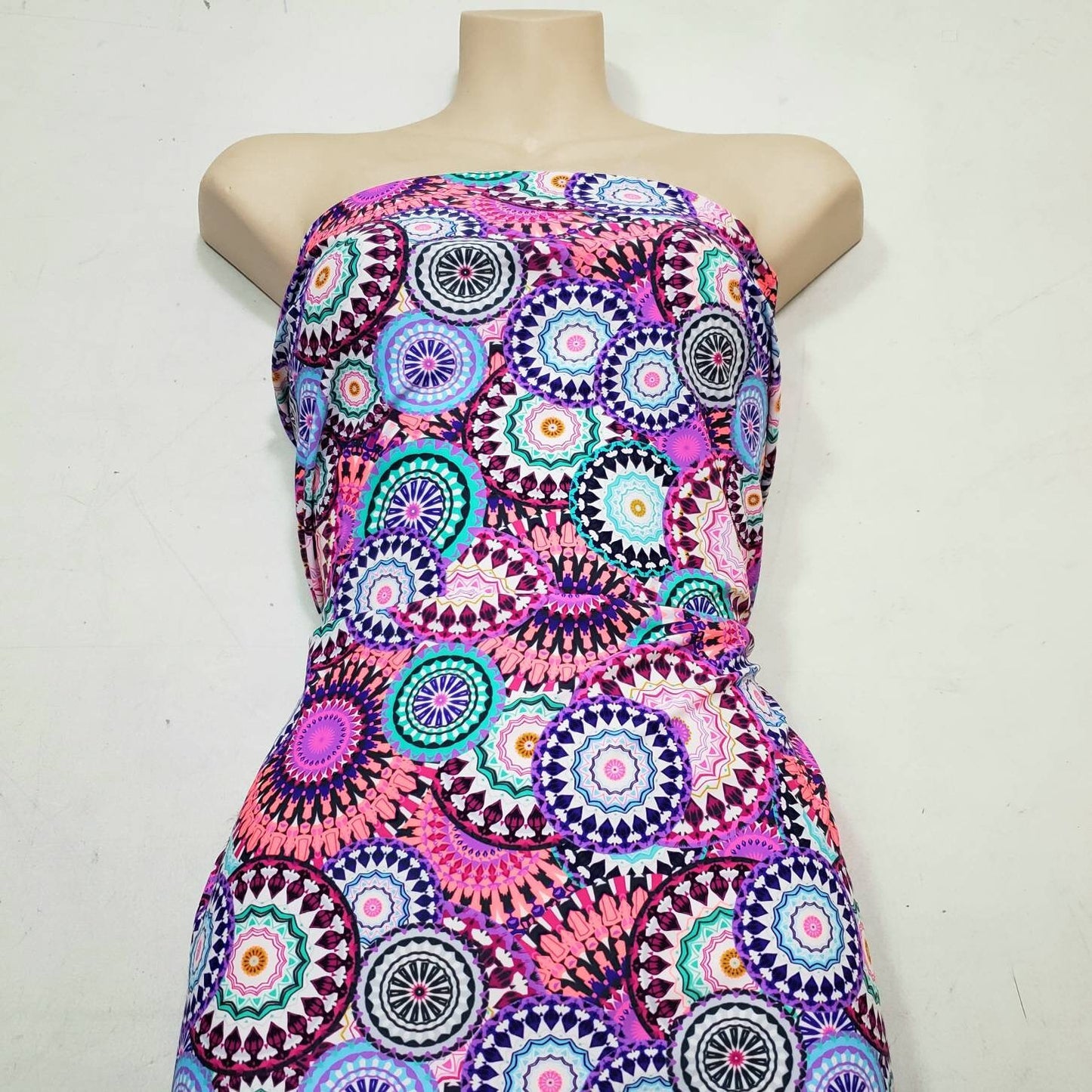 Beautiful Mandalas UV/Blacklight Reactive Swimsuit Nylon Spandex Fabric