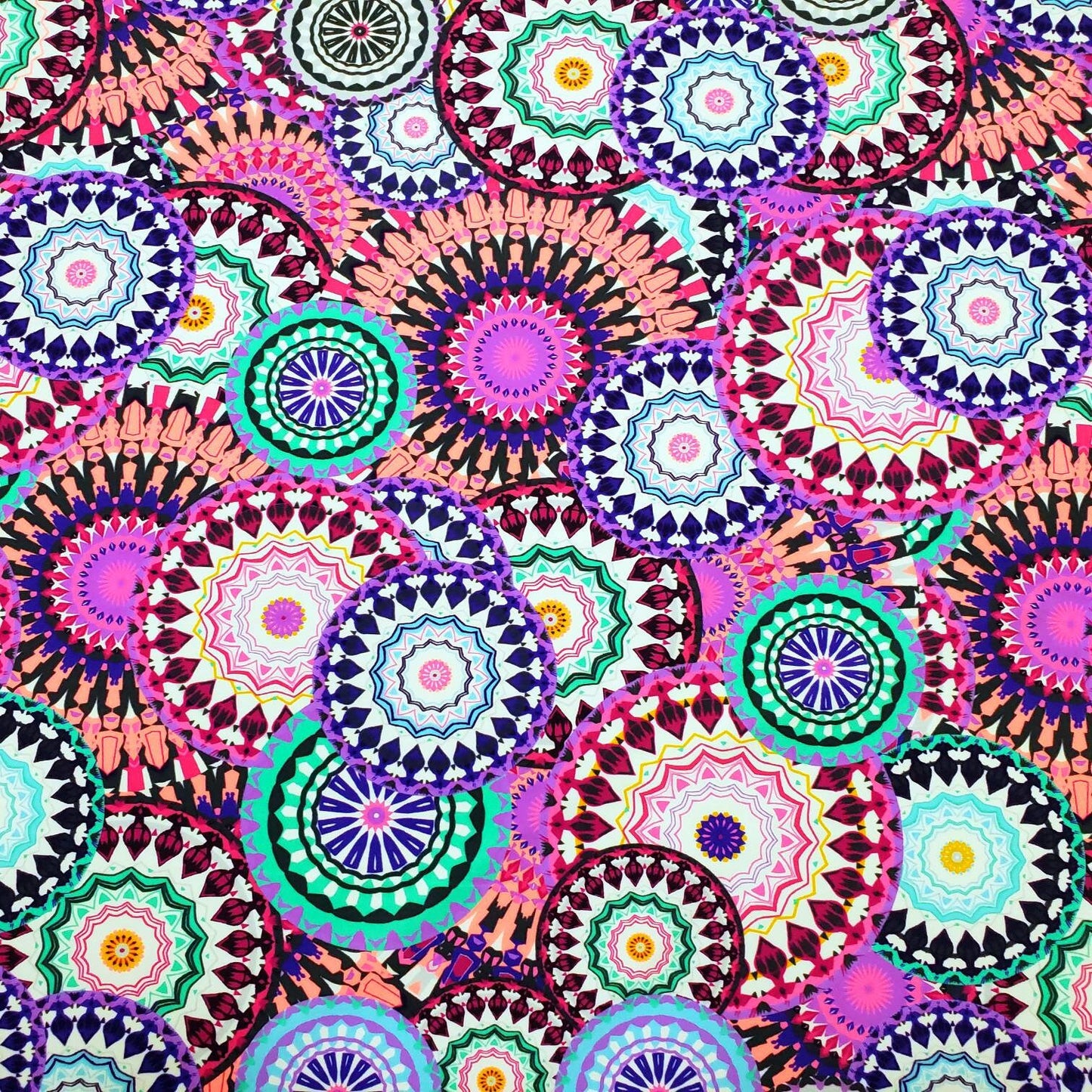 Beautiful Mandalas UV/Blacklight Reactive Swimsuit Nylon Spandex Fabric