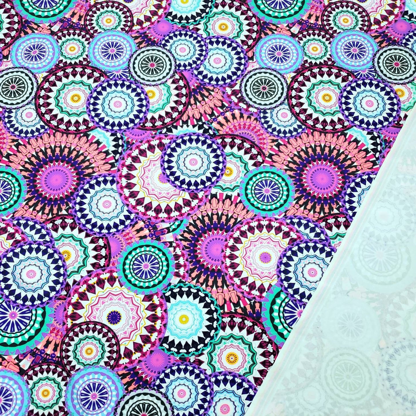 Beautiful Mandalas UV/Blacklight Reactive Swimsuit Nylon Spandex Fabric