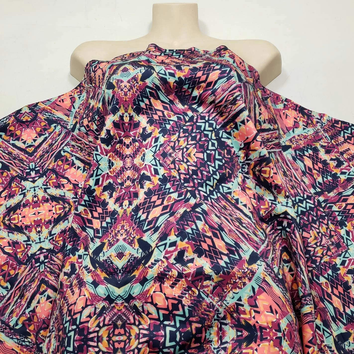 Abstract Tribal 2-Way Stretch Nylon Spandex Fabric
