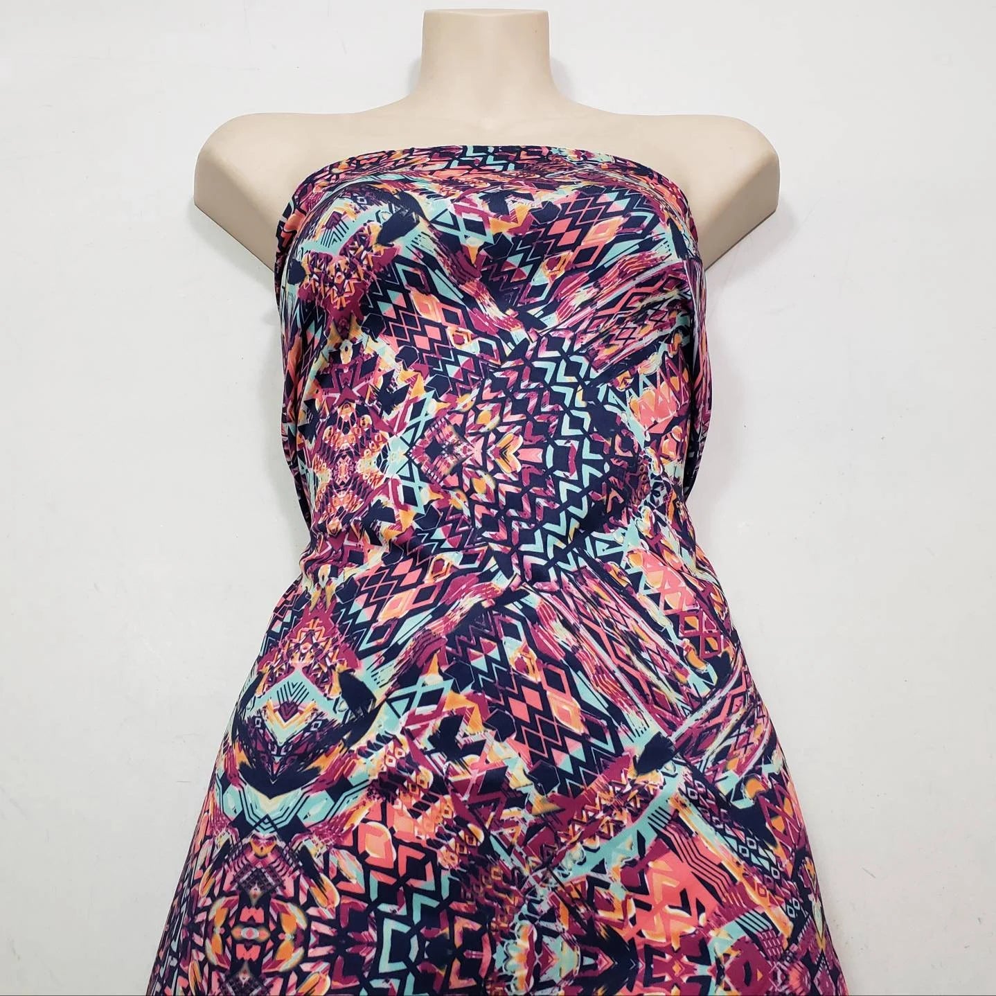 Abstract Tribal 2-Way Stretch Nylon Spandex Fabric