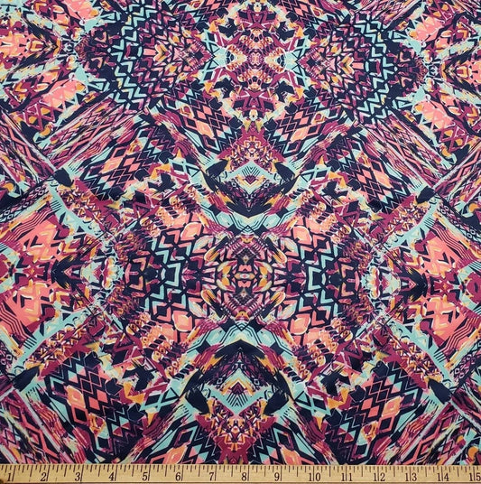 Abstract Tribal 2-Way Stretch Nylon Spandex Fabric