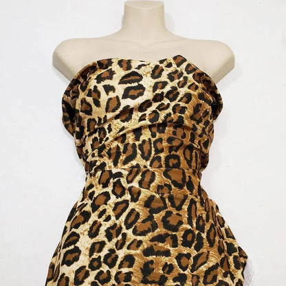 Luxury Leopard Print 4-Way Stretch Nylon Spandex Fabric