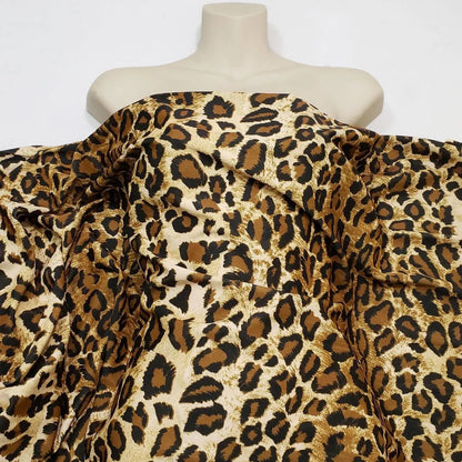 Luxury Leopard Print 4-Way Stretch Nylon Spandex Fabric