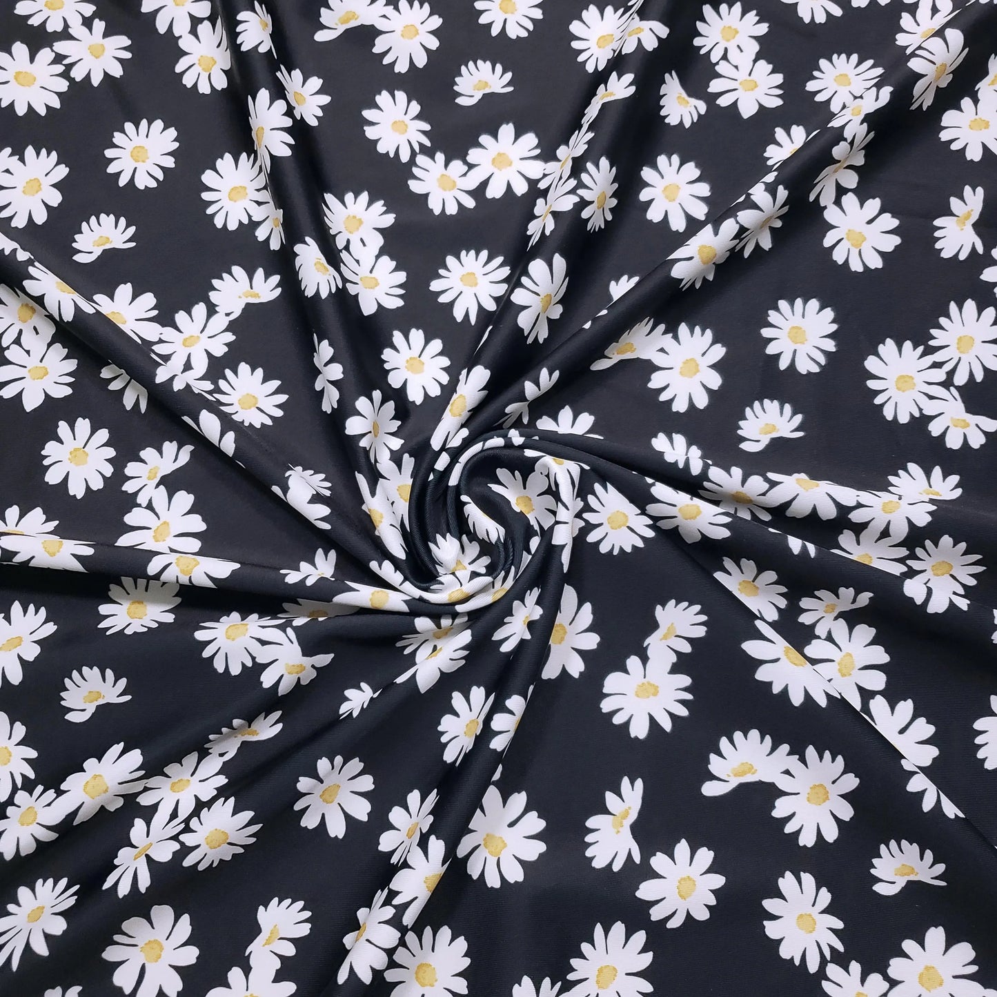 Tossed Daisies Print – 4-Way Stretch Nylon Spandex Fabric