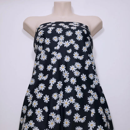Tossed Daisies Print – 4-Way Stretch Nylon Spandex Fabric