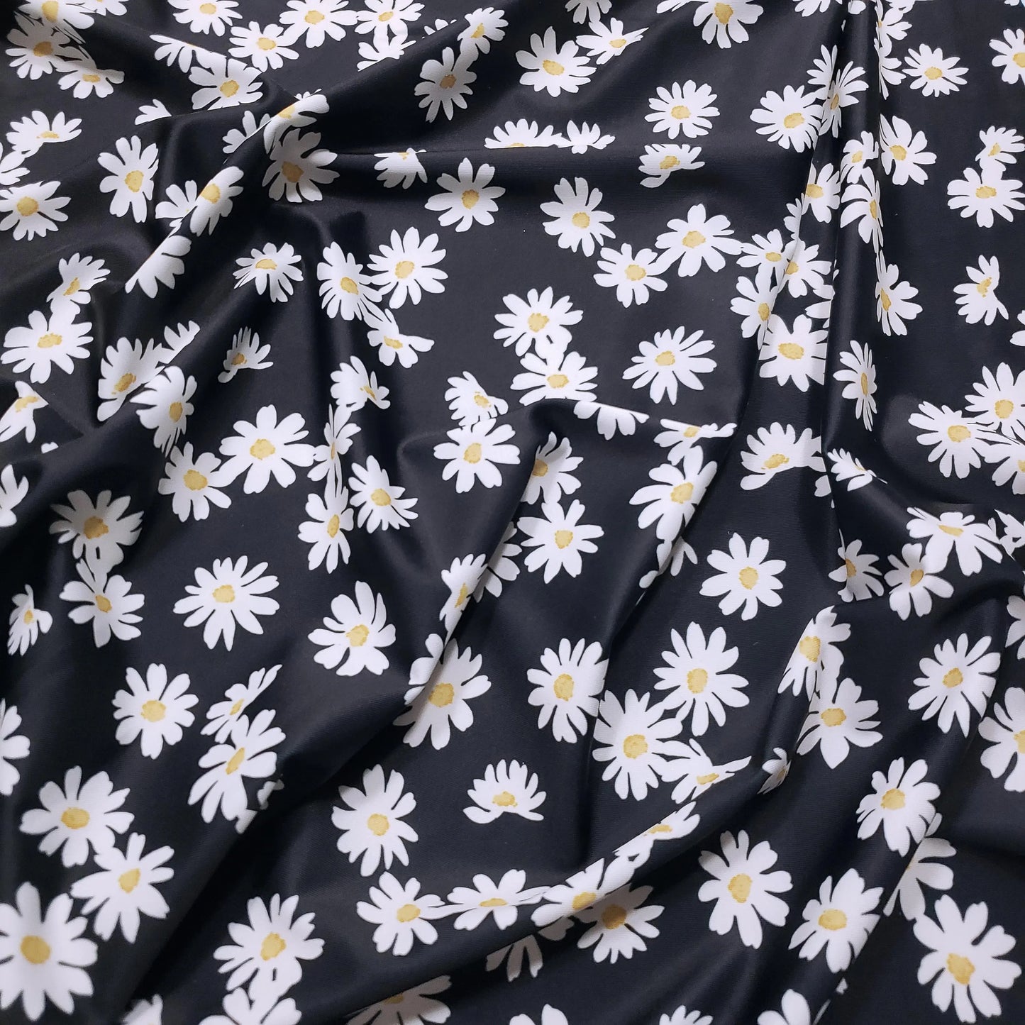 Tossed Daisies Print – 4-Way Stretch Nylon Spandex Fabric