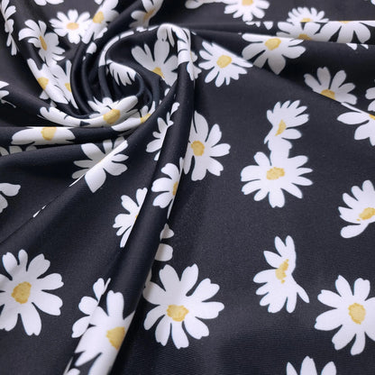 Tossed Daisies Print – 4-Way Stretch Nylon Spandex Fabric